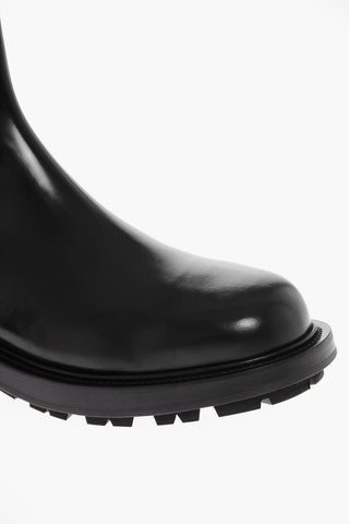 Leather Chelsea Boots with Elastic Panels