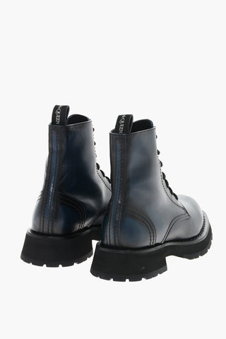Leather Lace-up Ankle Boots