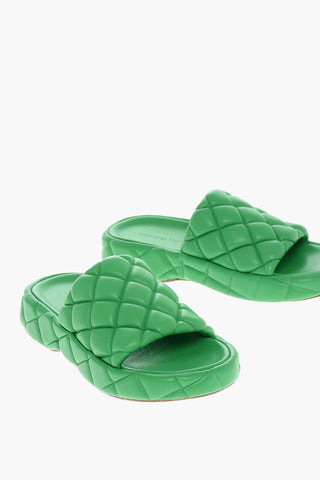 Leather Quilted Slides