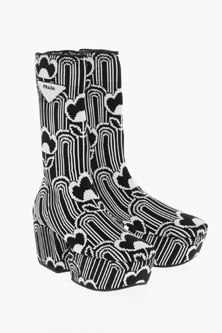 Deco Jacquard Boots with Platform 7cm