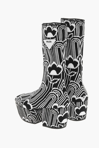 Deco Jacquard Boots with Platform 7cm