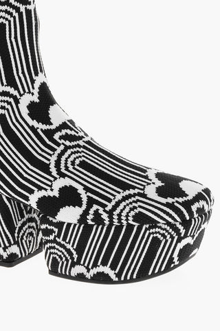 Deco Jacquard Boots with Platform 7cm