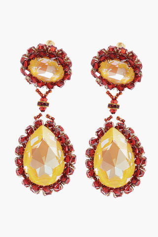 JUN TAKAHASHI  Drop Earrings Decorated with Rhinestones