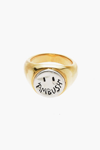 Brass SMILEY Ring with Engraved Logo