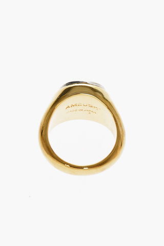 Brass SMILEY Ring with Engraved Logo