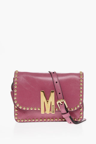 COUTURE! Leather Crossbody Bag with Golden Studs