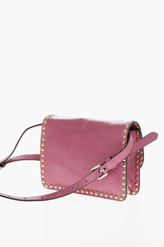 COUTURE! Leather Crossbody Bag with Golden Studs