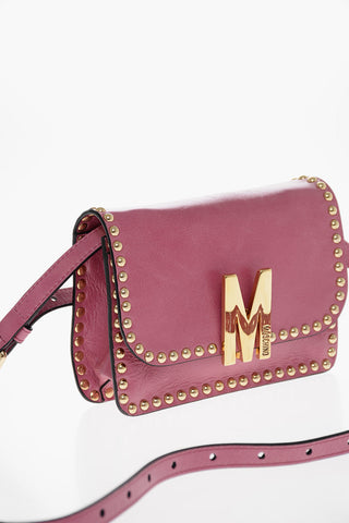 COUTURE! Leather Crossbody Bag with Golden Studs