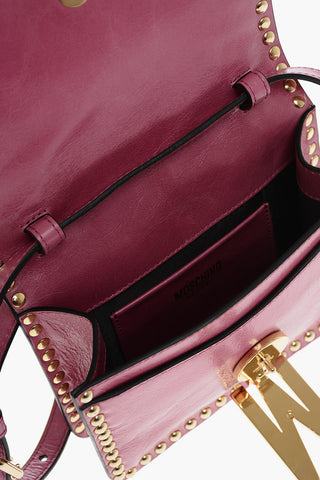 COUTURE! Leather Crossbody Bag with Golden Studs