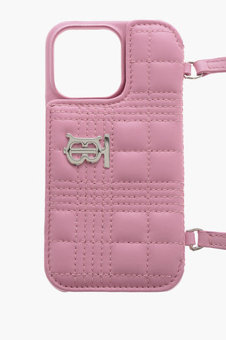 Cover LOLA per Iphone 13 PRO in Pelle Trapuntata con Tracolla Regolabile 