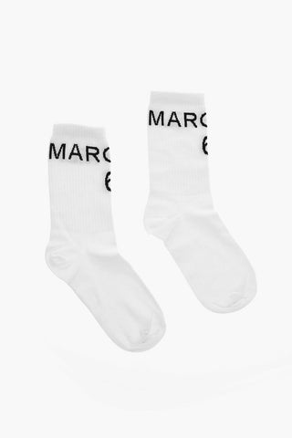 MM6 Solid Color Socks with Contrasting Logo