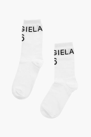 MM6 Solid Color Socks with Contrasting Logo