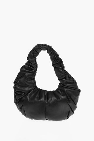 Faux Leather ANJA Handbag with Decorative Gathers and Magnetic Fastening
