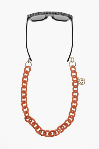 Solid Color Eyewear Chain with Golden Details