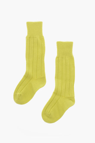 Ribbed Cashmere Long Socks