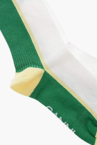 Two-Tone Ribbed Long Socks