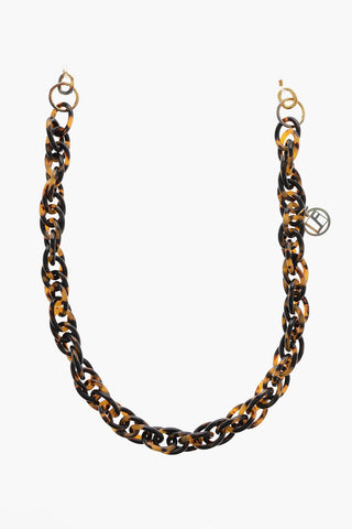 Tortoiseshell Eyewear Chain with Metal Logo