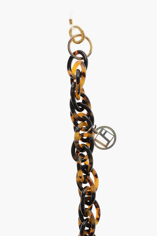 Tortoiseshell Eyewear Chain with Metal Logo