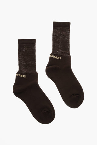 Solid Color Socks with Contrasting Logo