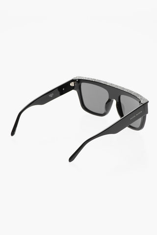 MAGDA BUTRYM Oversized Sunglesses with Rhinostoned Decoration