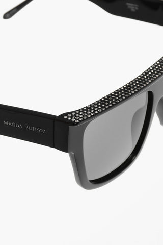 MAGDA BUTRYM Oversized Sunglesses with Rhinostoned Decoration