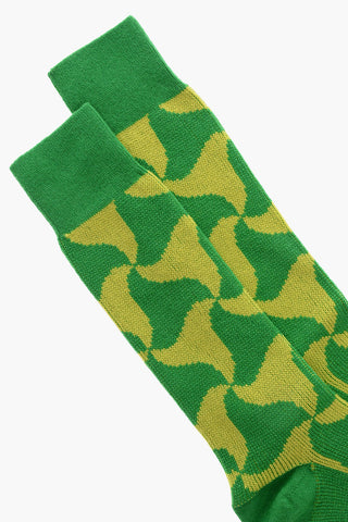 Wavy Printed Cashmere Long Socks