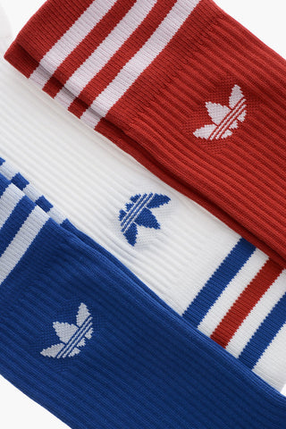 Set 3 Pairs of Ribbed Long Socks with Contrasting Details