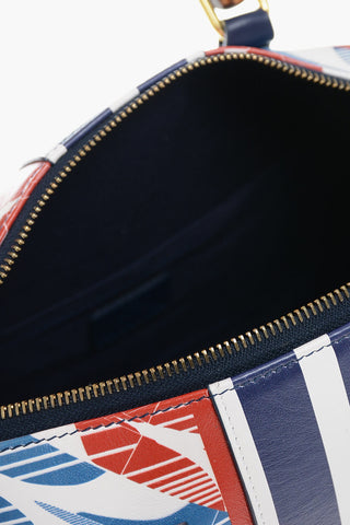 Leather Bowler Bag with Bamboo Handle