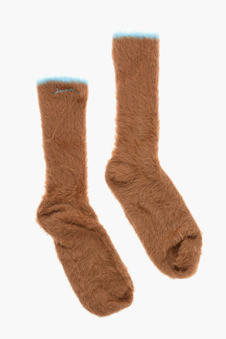 Two-Tone Long fluffy Socks