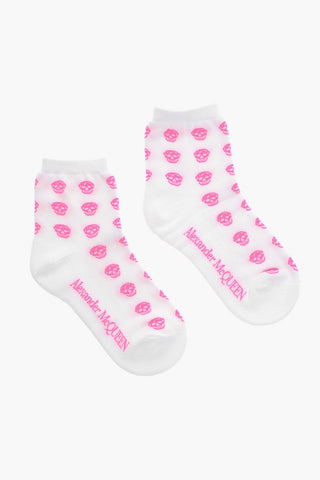 Cotton Blend Socks with All-Over Skulls