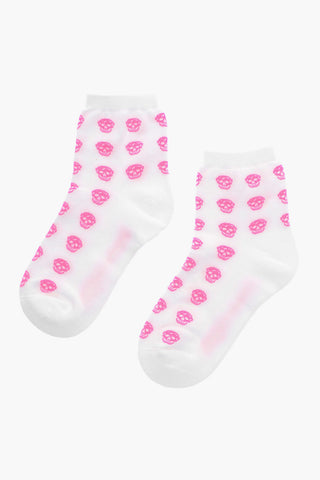 Cotton Blend Socks with All-Over Skulls