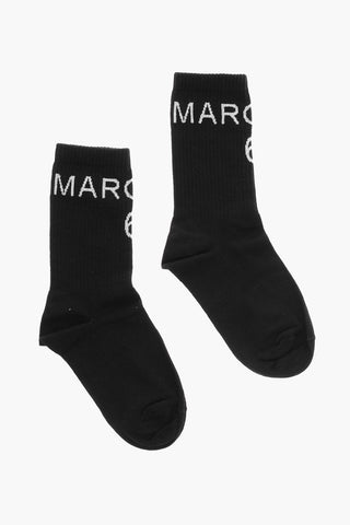MM6 Solid Color Socks with Contrasting Logo