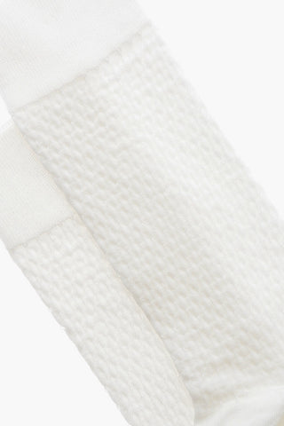 Cotton Blend Socks with Decorative Stitching Details