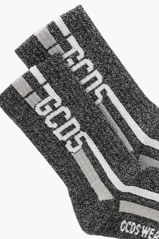 Calzini in Lurex con Logo Ricamato