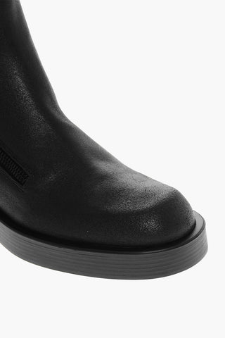 Polished Leather Ankle Boots with Side Zip