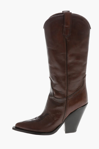 Leather SANTA FE Western Boots with FLAME Embroidery