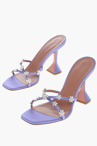 Satin LILY Sandals with Spool Heel 10cm