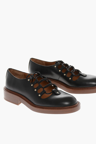 Lace-up Derby Shoes with Openwork