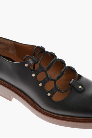 Lace-up Derby Shoes with Openwork