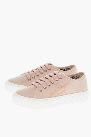 Lace-up Sneakers with Ton-sur-ton Embossed Logo