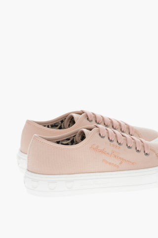 Lace-up Sneakers with Ton-sur-ton Embossed Logo