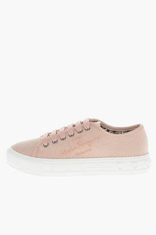 Lace-up Sneakers with Ton-sur-ton Embossed Logo