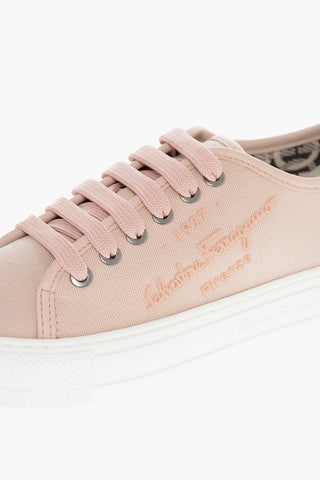 Lace-up Sneakers with Ton-sur-ton Embossed Logo