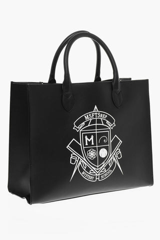 Printed Faux Leather Tote Bag with Removable Shoulder Strap