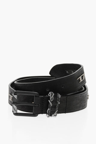 Letaher Belt with Monogram Tags 30mm