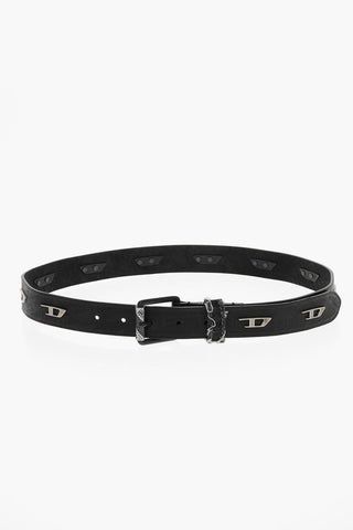 Letaher Belt with Monogram Tags 30mm