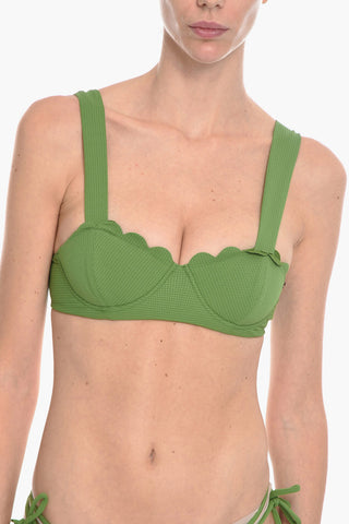 scalloped hem NORTH balconette bikini top with underwire