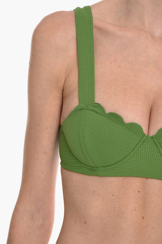 scalloped hem NORTH balconette bikini top with underwire