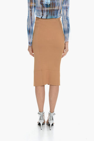 Ribbed ELENA Longuette with Maxi Slit on the Front