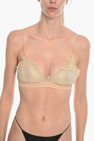 Reggiseno in Lurex con Dettagli in Pizzo